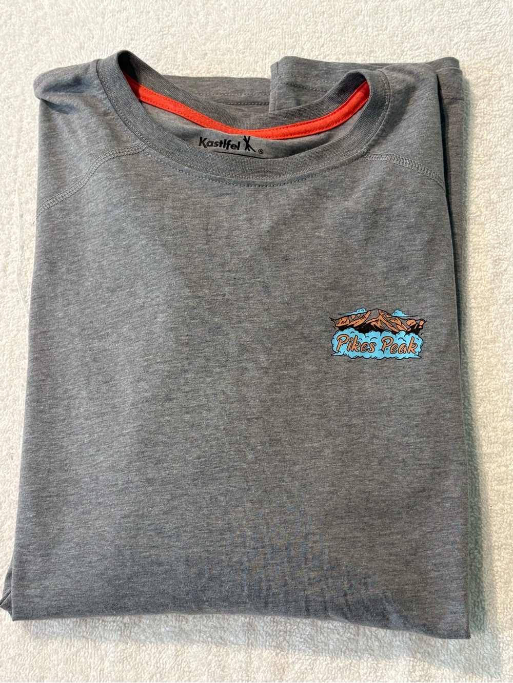 Vintage Style Pikes Peak Colorado Long Sleeve Graphic Shirt Grey Size large mens